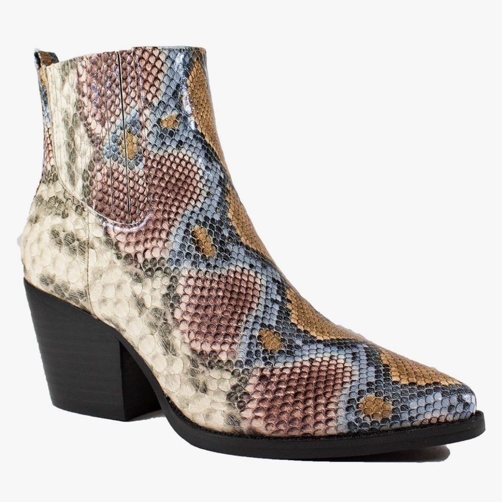 Arider Girl Multicolor Snakeskin Booties